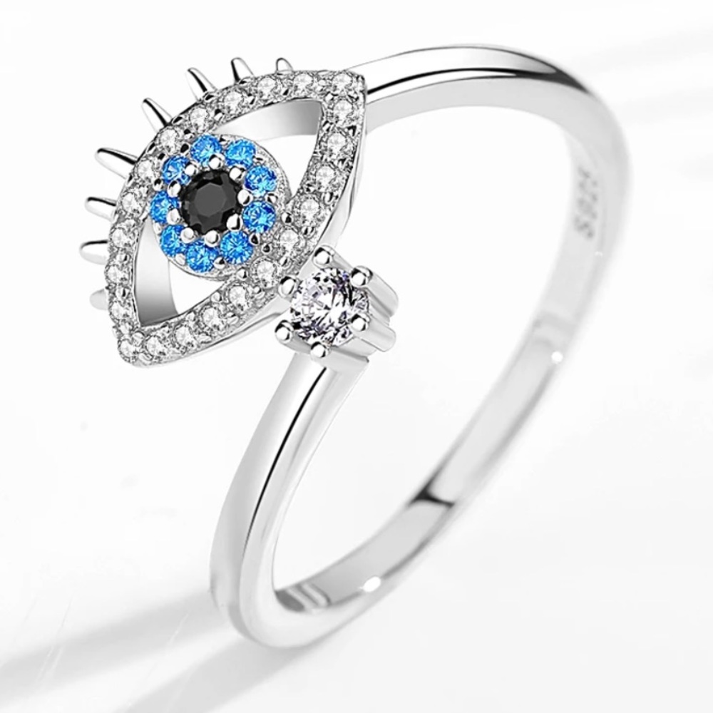 925 STERLING SILVER OPEN EVIL EYE RING
